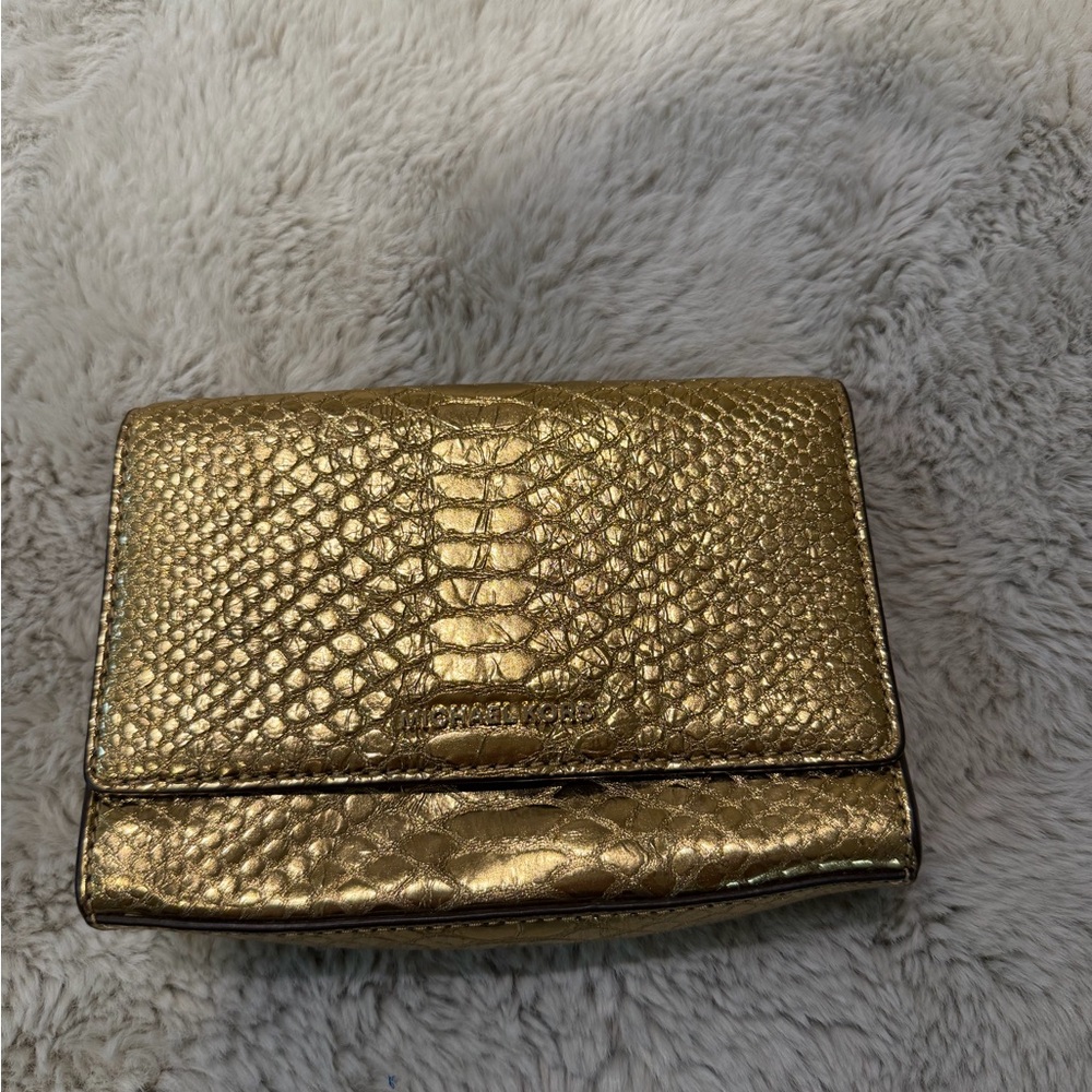 Michael Kors Metallic Gold Embossed Bifold Wallet